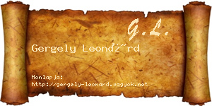 Gergely Leonárd névjegykártya