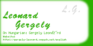leonard gergely business card